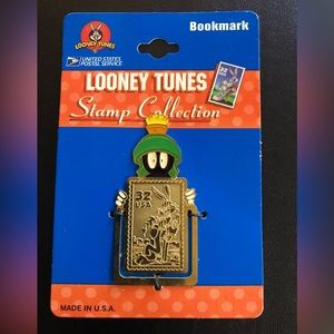 1997 Looney Tunes Stamp Collection Marvin the Martian Metal and Enamel Bookmark
